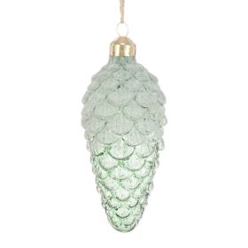 Glass Frosted Pinecone - 12cm 